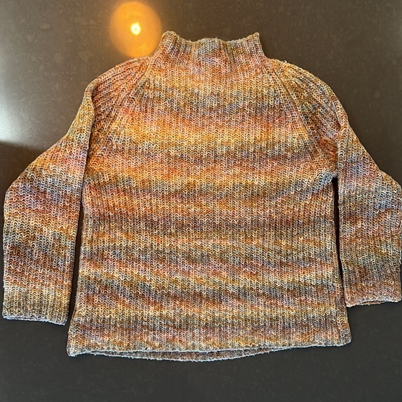 Vintage Jones New York Sport multi Colour Chunky Knit Turtle Neck Sweater Sz:S - Picture 11 of 12